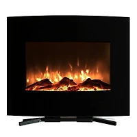 Hastings Home 25" Black Curved Electric Fireplace