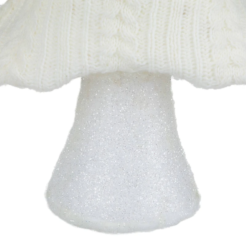 16.75" Cream Cable Knit Christmas Tree Tabletop Décor