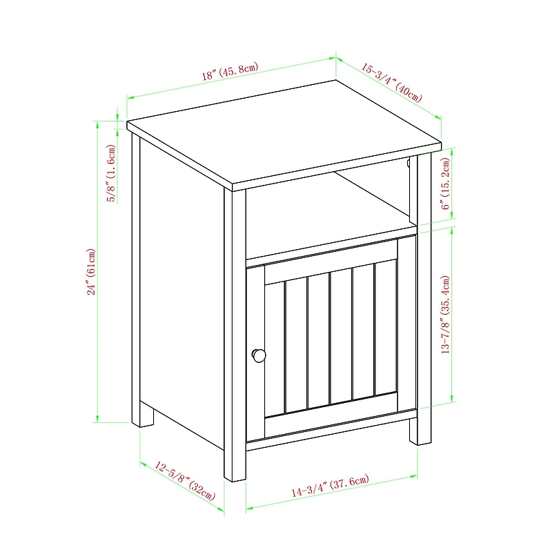 Walker Edison 18" Grooved Door Side Table