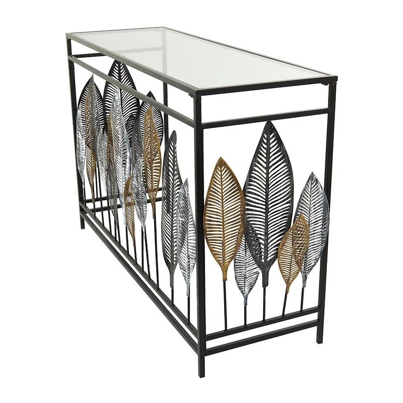 Black Metal Contemporary Console Table, 30" x 44" x 16"