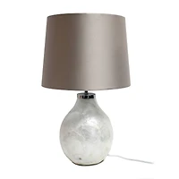 Simple Designs Light Pearl Table Lamp with Fabric Shade