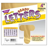Trend Gold Metallic 4" Casual Uppercase Ready Letters®, 3 Pack