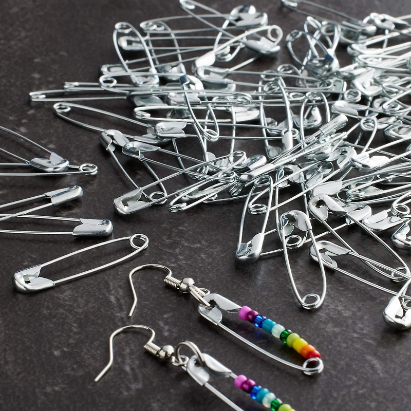 12 Packs: 200 ct. (2,400 total) 1.25" Rhodium Safety Pins by Bead Landing™