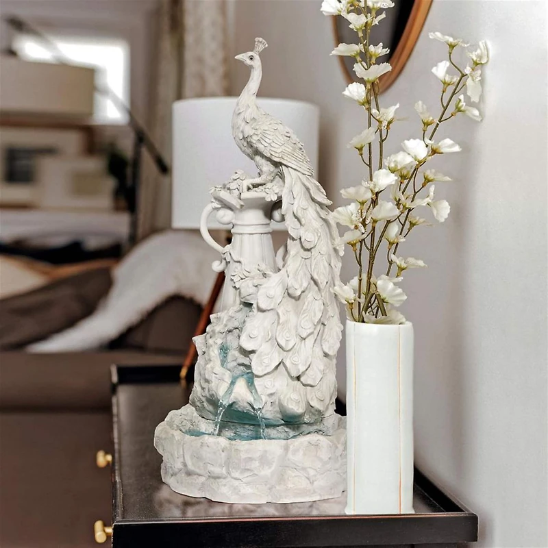 Design Toscano Staverden Castle Peacock Sculptural Fountain