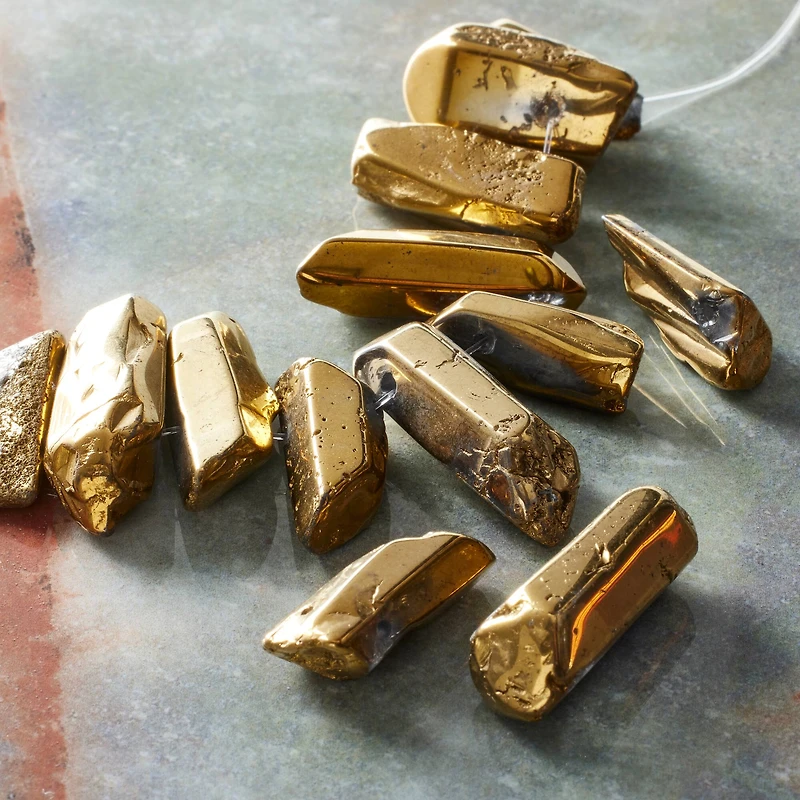Gold Luster Quartz Nugget Beads by Bead Landing™