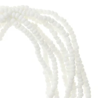 White Glass Rondelle Seed Beads, 6/0 by Bead Landing™