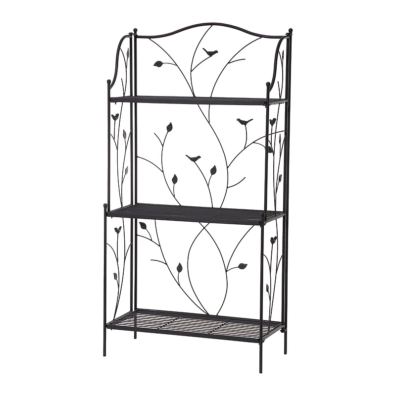 Glitzhome® 3-Tier Black Metal Plant Stand