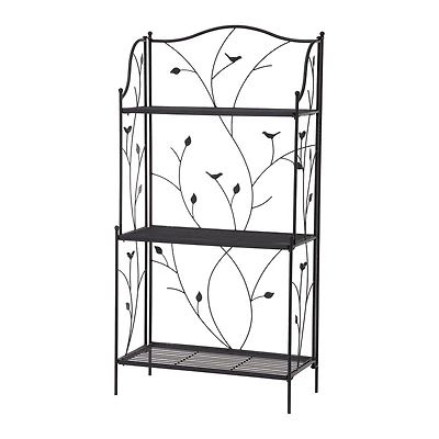 Glitzhome® 3-Tier Black Metal Plant Stand