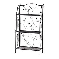 Glitzhome® 3-Tier Black Metal Plant Stand