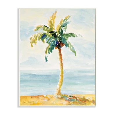 Stupell Industries Palm Tree with Coconuts on Beach Sand Wall Plaque