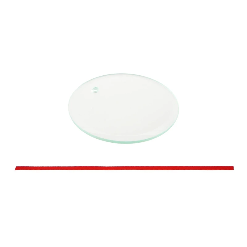 3" Round Clear Glass Sublimation Ornaments, 3ct. by Make Market®