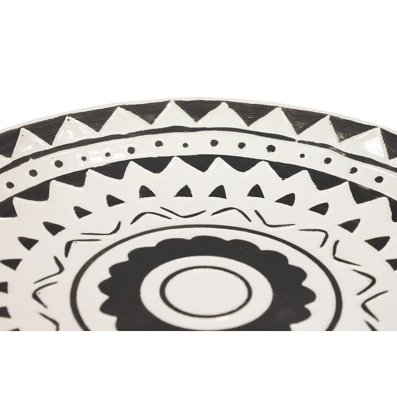 Set of 2 Black Ceramic Eclectic Abstract Wall Decor, 15", 14"