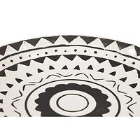 Set of 2 Black Ceramic Eclectic Abstract Wall Decor, 15", 14"