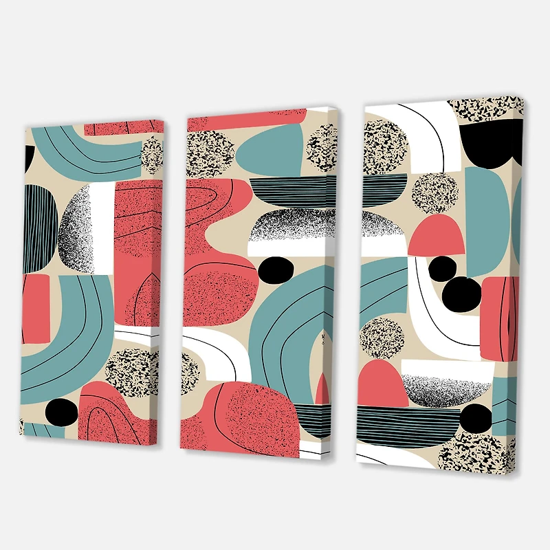 Designart - Retro Shapes With Abstract Suns and Moons III