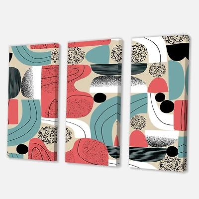 Designart - Retro Shapes With Abstract Suns and Moons III