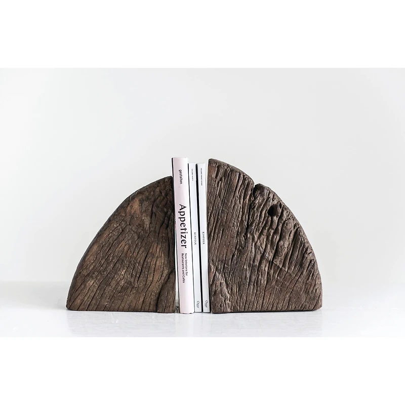 Hello Honey® Found Wood Wheel Cog Bookends Set