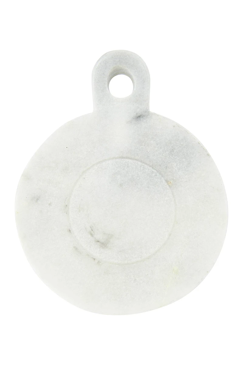 Hello Honey® 7.5" White Marble Dish with Handle