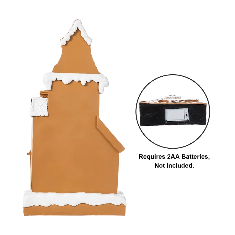 Glitzhome® 17.75" Christmas Lighted Resin Gingerbread House Table Decor