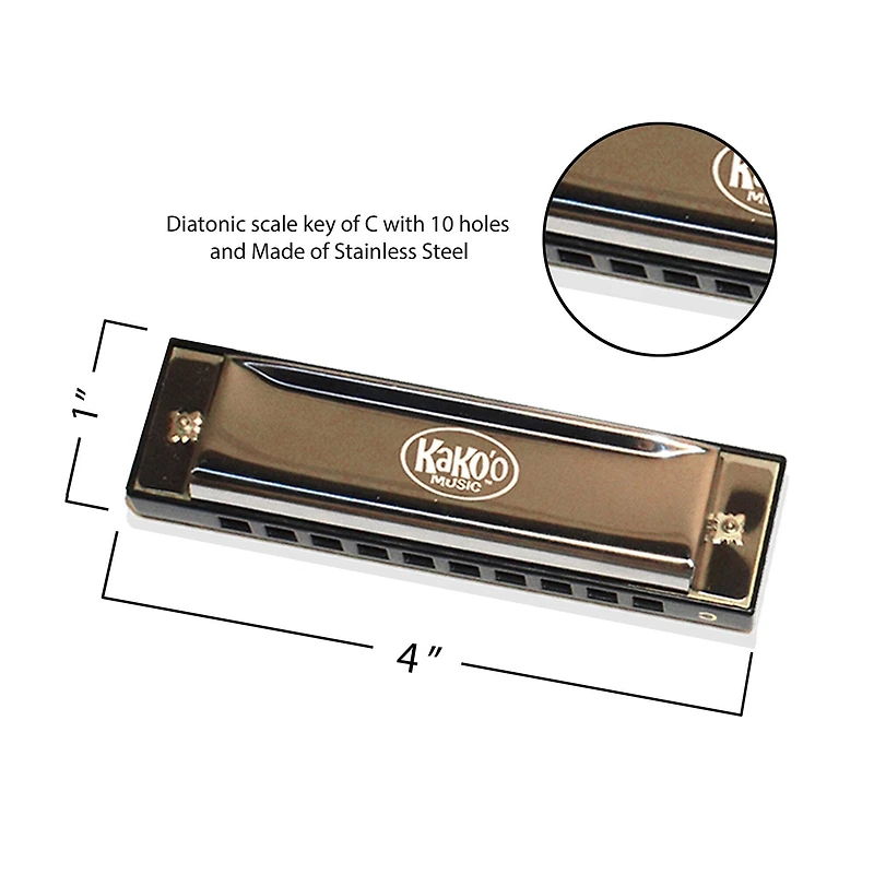 Salus Kako'o Silver Classic Metal Harmonica