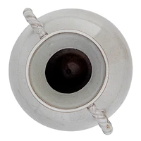 Hello Honey® 9.25" Cream Reactive Glaze Stoneware Vase with Twisted Handle