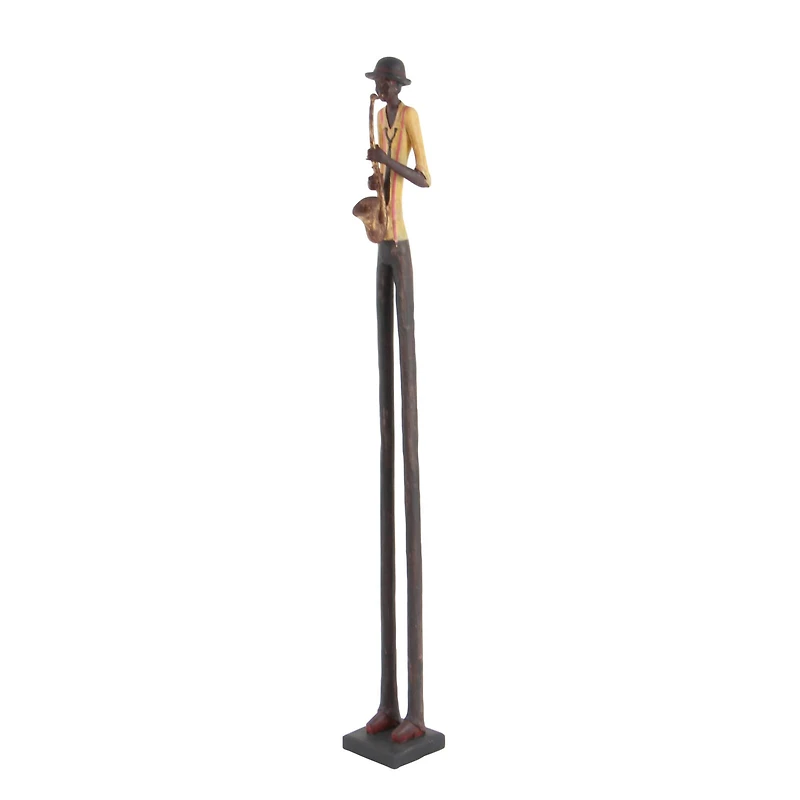 40" Brown Polystone Eclectic Musician Sculpture Set
