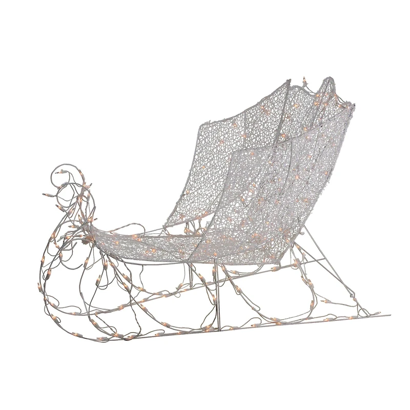 4ft. White Pre-Lit Crystal 3D Sleigh Christmas Decoration