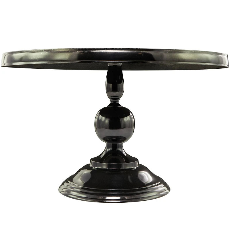 Black Aluminum Coffee Table with Pedestal Base 31" x 31" x 19"