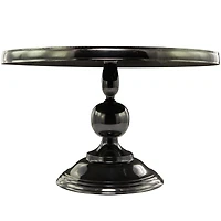 Black Aluminum Coffee Table with Pedestal Base 31" x 31" x 19"