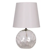 13" Glass Sphere Table Lamp with White Fabric Shade by Ashland