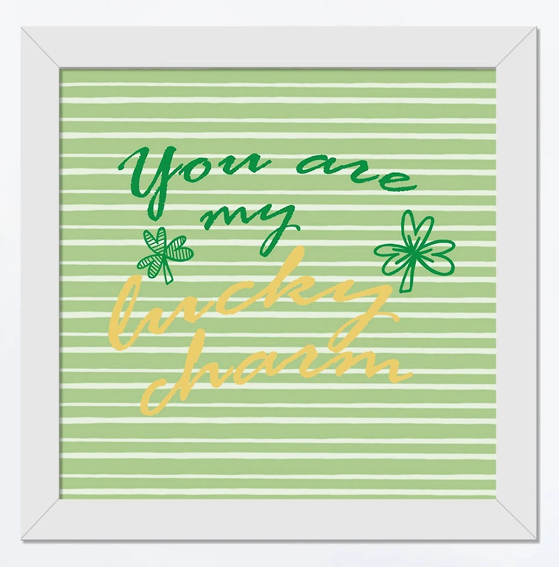 Lucky Charm 16" x 16" White Framed Print Under Plexiglass