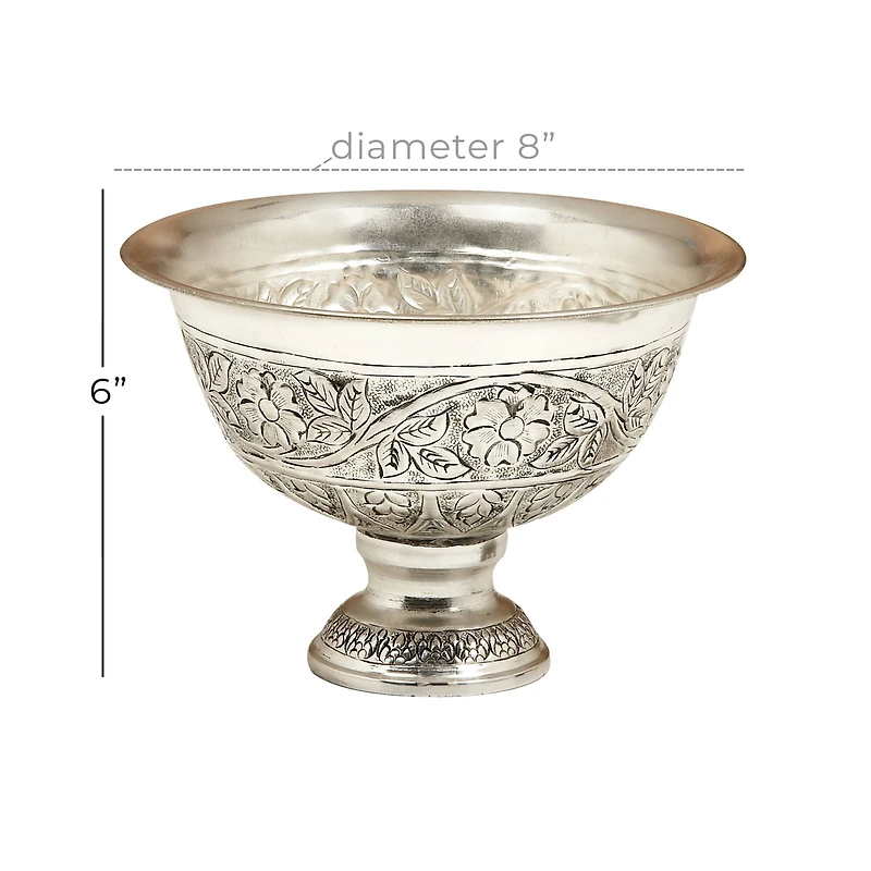 8" Silver Iron Traditional Planter