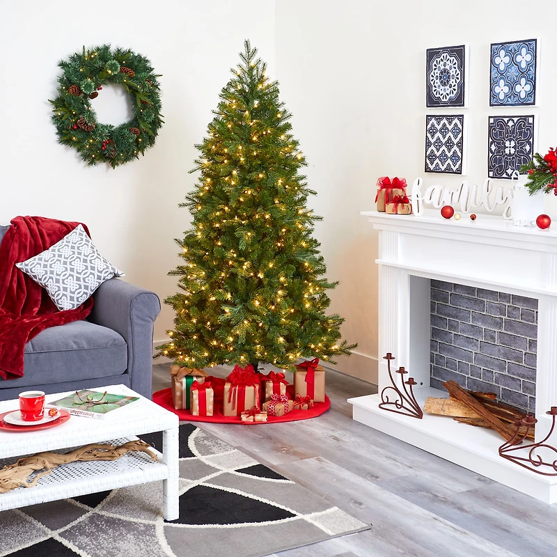 6ft. Pre-Lit Vienna Fir Artificial Christmas Tree, Warm White LED Lights