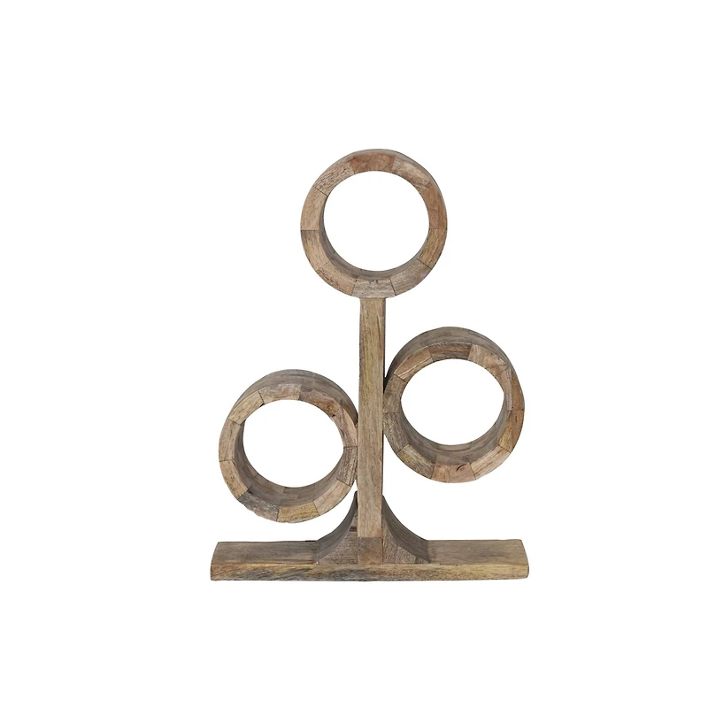 Hello Honey® 15.25" Natural Mango Wood Circular Wine Rack