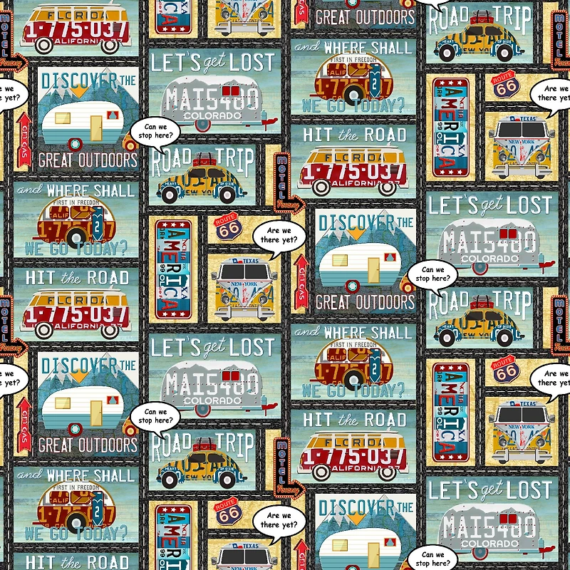 Let's Get Lost Cotton Fabric