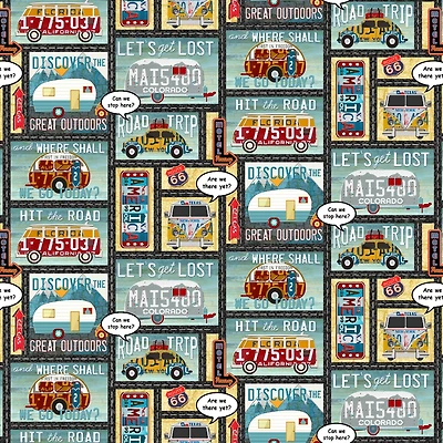 Let's Get Lost Cotton Fabric