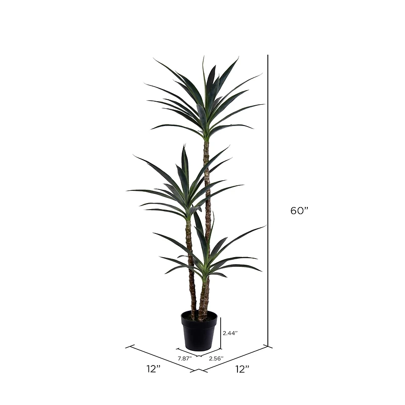 5ft. Potted Artificial Green Yucca Tree