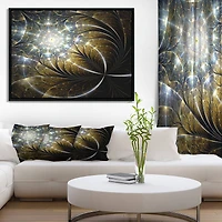 Designart - Symmetrical Dark Golden Fractal Flower