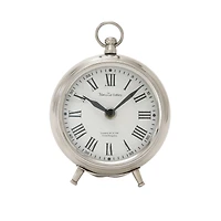 6" Silver Stainless Steel & Aluminum Round Clock