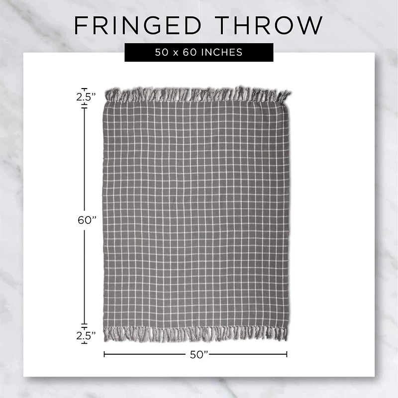 DII® Gray Urban Check Throw