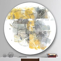 Designart - Moving In and Out of Traffic II Yellow Grey