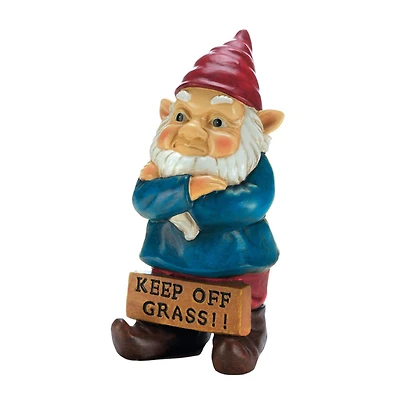 Keep Off Grass Grumpy Gnome 4.5" x 4.25" x 10