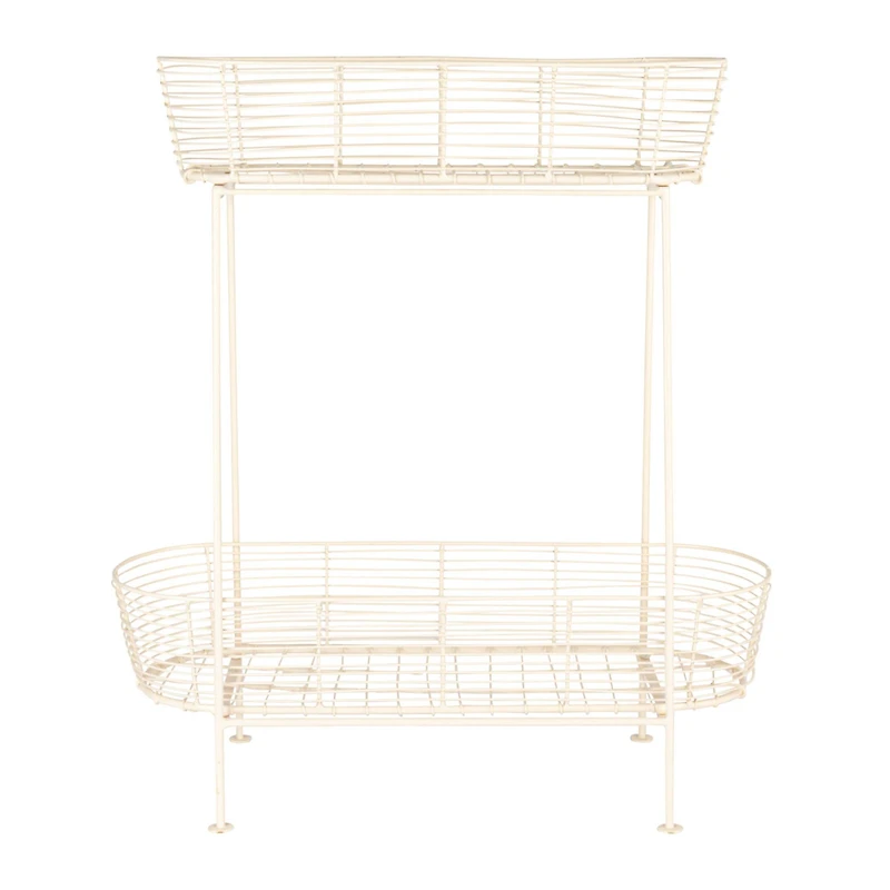 Serenity Metal Wire Plant Stand, Cream