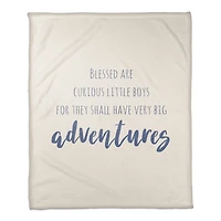 50" x 60" Blessed Are Curious Little Boys Coral Fleece Blanket