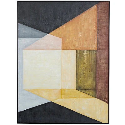 Multicolor Canvas Colorblock Abstract Framed Wall Art