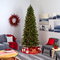 9ft. Pre-Lit West Virginia Mountain Pine Artificial Christmas Tree, Clear LED Lights