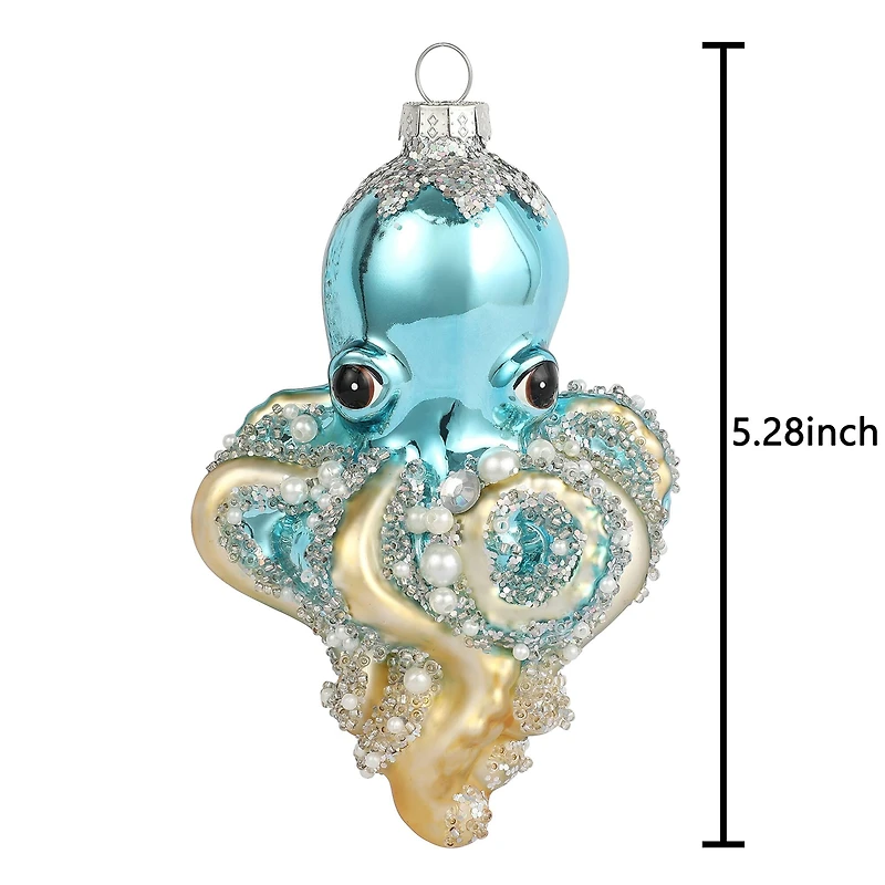 5.25" Octopus Glass Ornament by Ashland®
