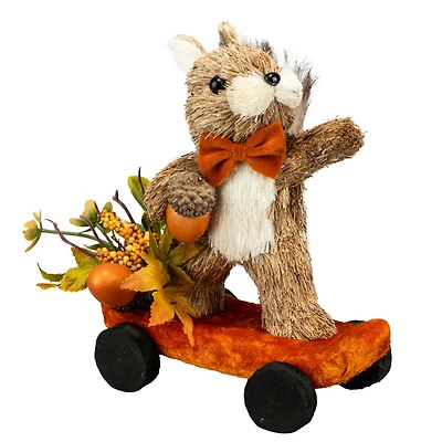 7" Squirrel on Skateboard with Acorns Natural Décor by Ashland®