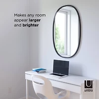 Umbra 36" Black Hub Oval Wall Mirror