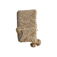 Hello Honey® 60" Tan Woven Fabric Chunky Knit Throw with Tassels