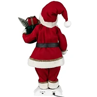 African American Animated and Musical Santa Claus with Candle Christmas Figure - 2'